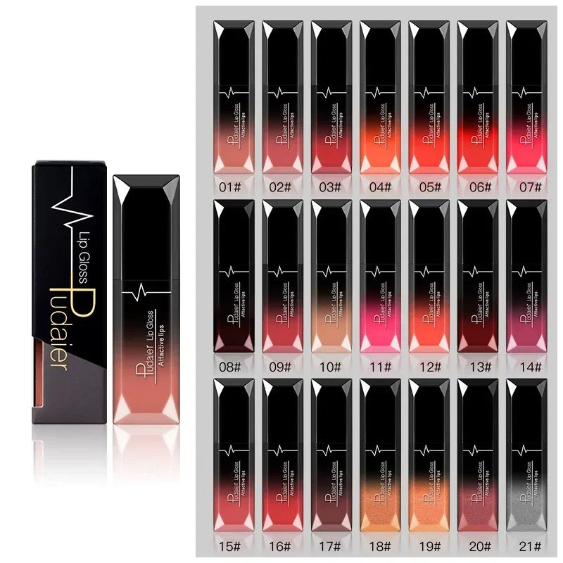 Pudaier Waterproof Matte Lip Gloss – Liquid Lipstick in Nude, Purple, Black Rose Shades