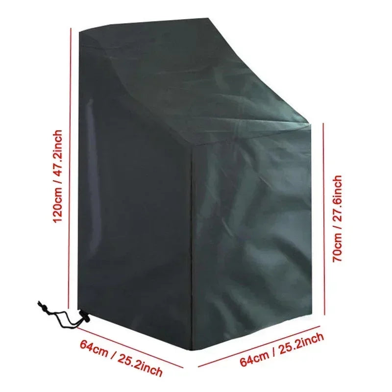Stacked Chair Dust Cover Storage Bag – Waterproof & Dustproof Outdoor Furniture Protector, Heavy Duty Garden Chair Organizer Cover