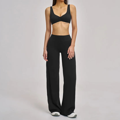 Women’s 2/3PCS Yoga Set – Long Sleeve Sports Bra & High Waist Leggings Gym Workout Tracksuit Fitness Athletic Wear Outfit