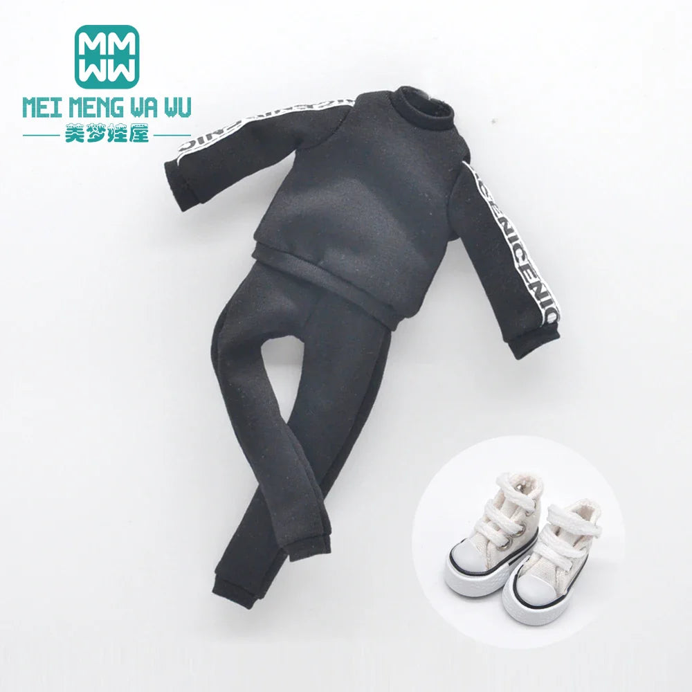 Blythe Doll Accessories Set – Fashion Sweatshirt, Shoe Covers & Sneakers for Blythe & Azone Dolls, Christmas Gift