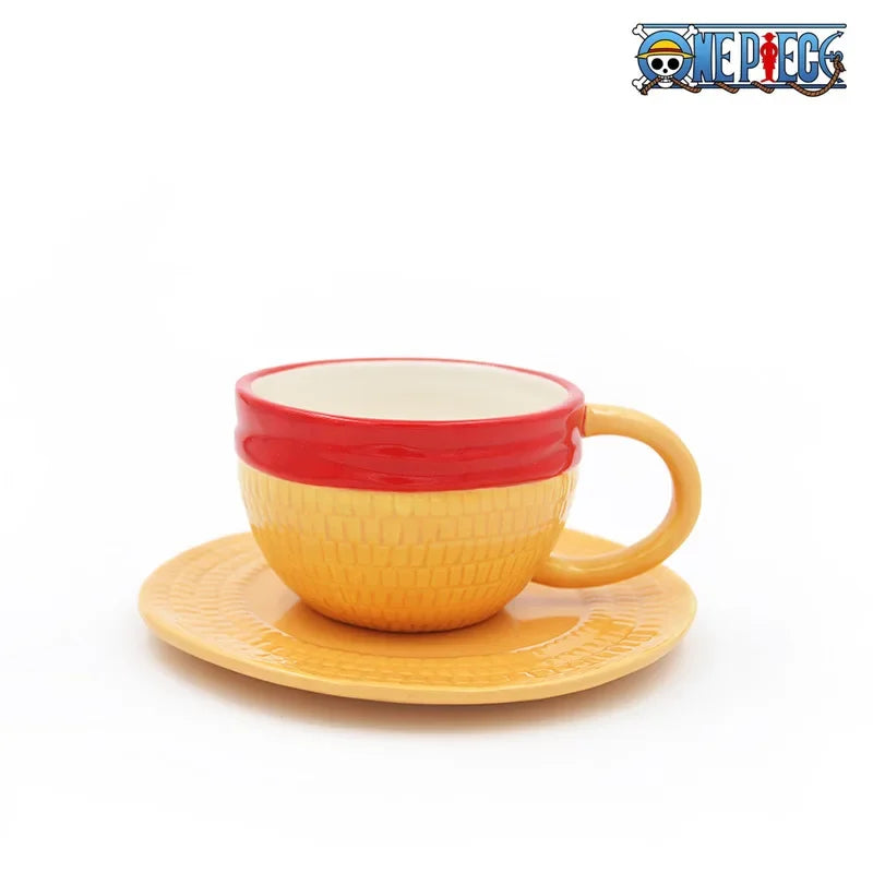 One Piece Mug – Creative Three Brothers Hat Shaped Coffee Cup, Anime Chopper, Ace & Sabo Ceramic Water Cup for Parties