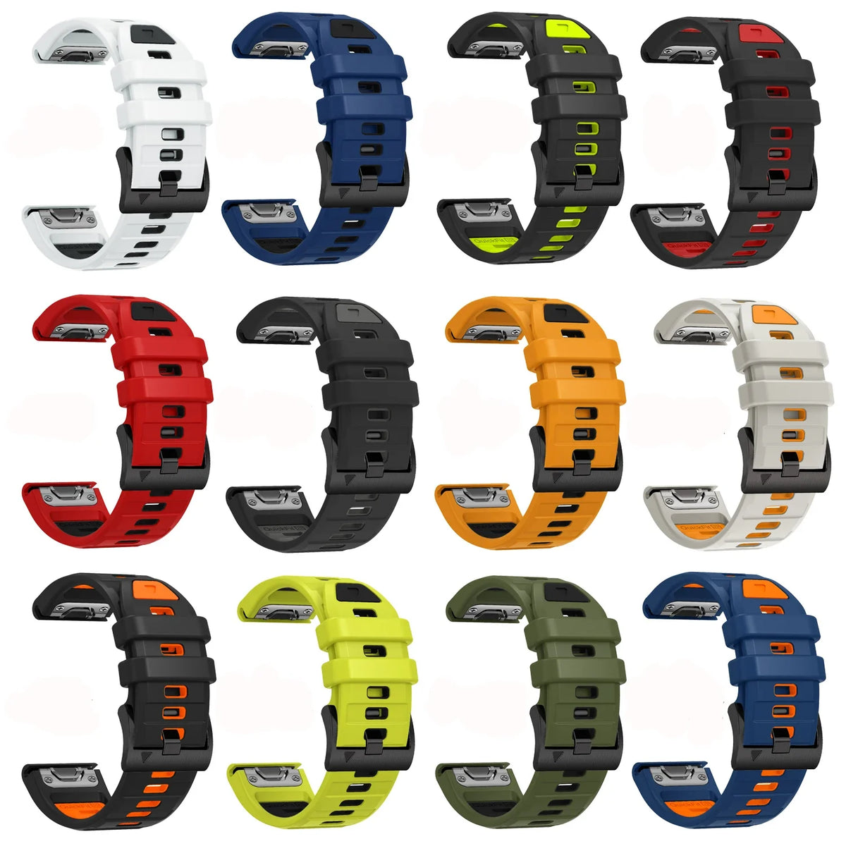 QuickFit Silicone Watch Strap – 22/26mm Band for Garmin Fenix 8/7/6/5, Epix Pro, Instinct 2, Enduro 3
