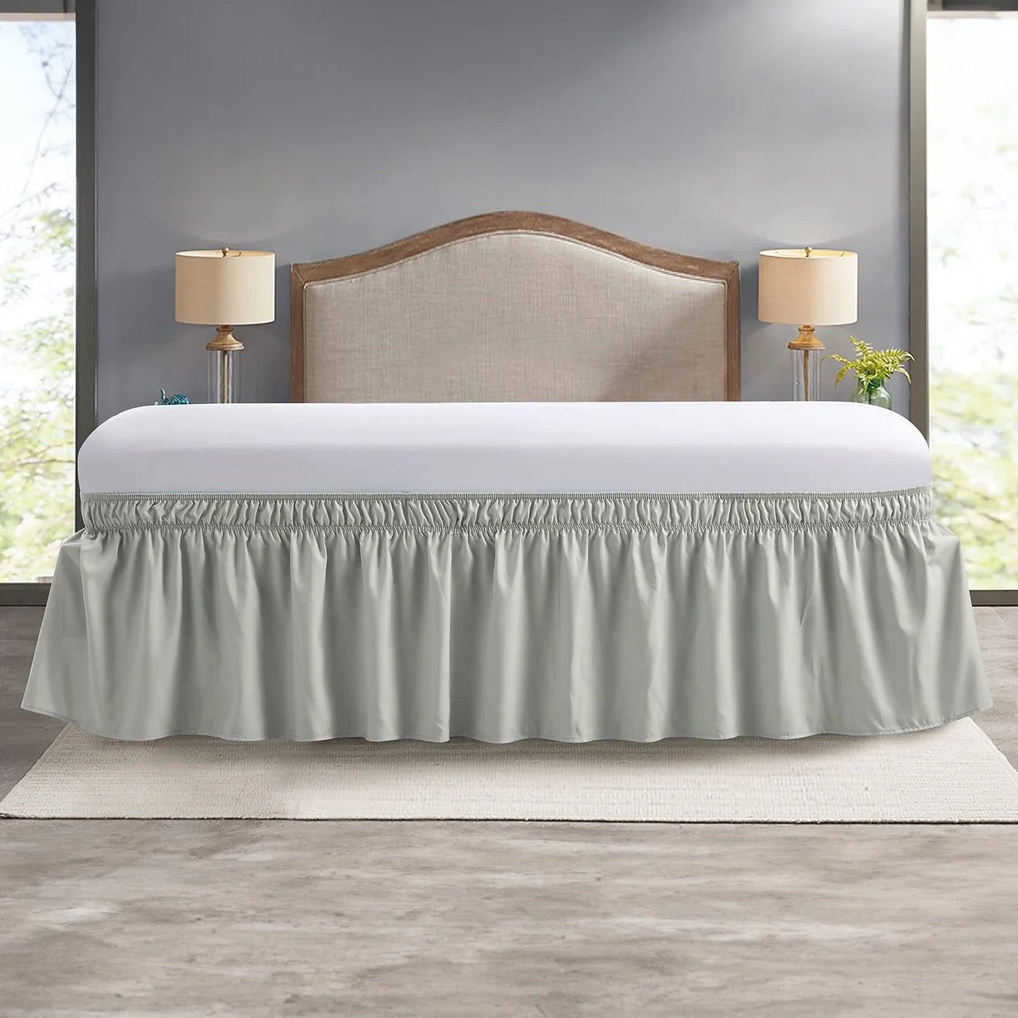 Elastic Wrap-Around Ruffled Bed Skirt – Soft, Comfortable, Fade-Resistant Bedding Protector with Easy-Fit Design for Stylish Bedroom Decor