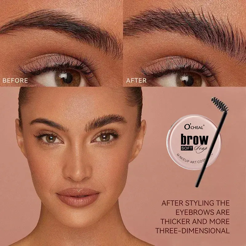 Waterproof 3D Eyebrow Styling Cream – Quick-Drying Natural Brow Pomade, Sculpting Gel Wax for Eyebrow Setting