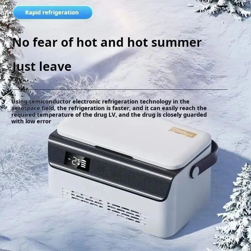 Double Insulin Mini Cooler Box – Portable Medicine Refrigerator with 13600mAh Battery for Travel & Car