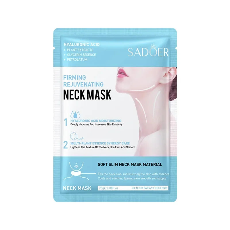10pcs SADOER Hyaluronic Acid Neck Masks – Collagen Firming & Moisturizing Skincare for Neck
