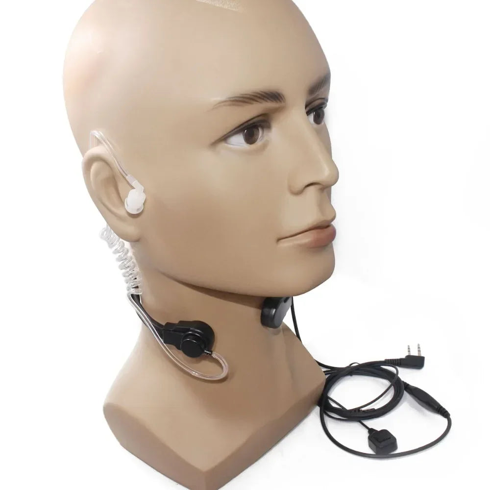 Extendable Adjustable Acoustic Throat Microphone PTT Headset for Baofeng UV-5R, BF-888S, UV-21 PRO, Quansheng UV-K5 & K6 Two Way Radios
