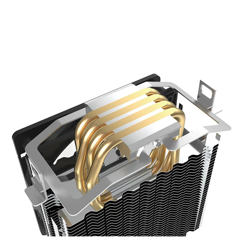 TEUCER CPU Cooler — 4 Heat Pipe Radiator with 3-Pin PWM Silent RGB Fan for Intel LGA 1700/1150/1155/1156/1366 & AMD AM2/AM3/AM4
