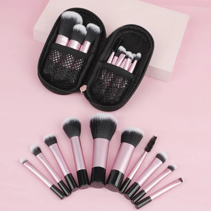 10Pcs Mini RT Makeup Brush Set: Powder, Eyeshadow, Foundation, Blush Blender, Concealer - Professional Beauty Tools