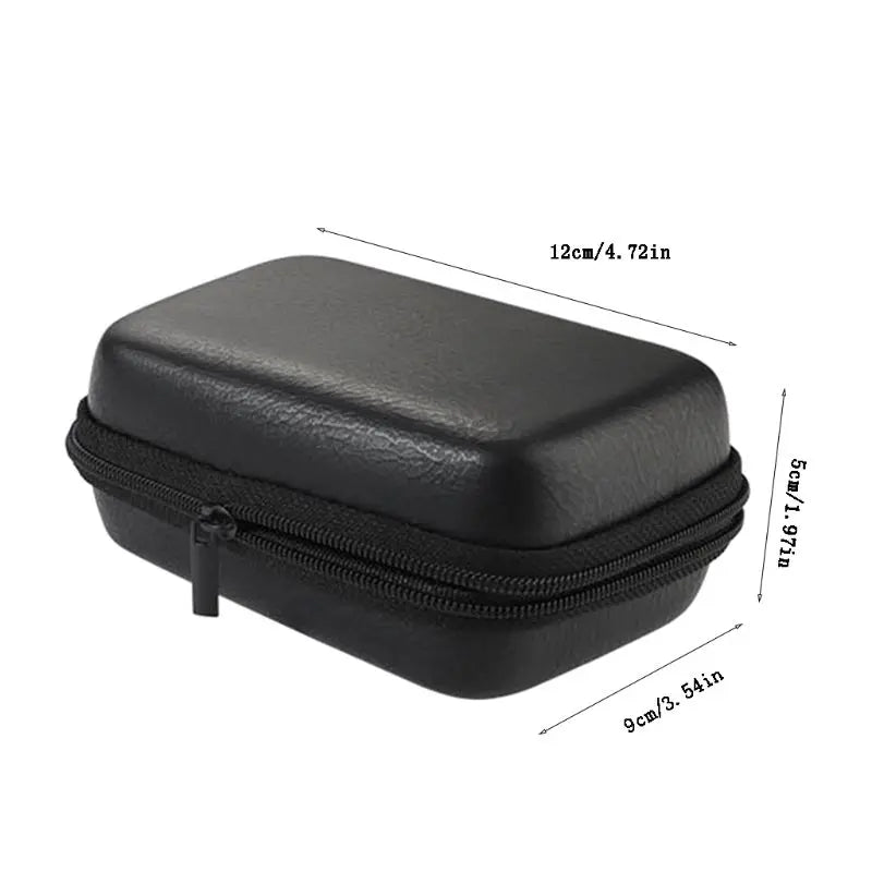 Leather Headphone Protective Cover – Dust-Proof Earphones Storage Case, Zipper Bag for Spare Parts