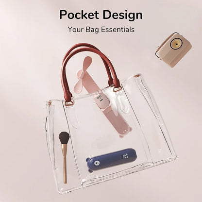 JISULIFE Portable Fan - Mini Handheld USB Fan with 4500mAh Rechargeable Battery - Hand Held Pocket Fan with Power Bank & Flashlight