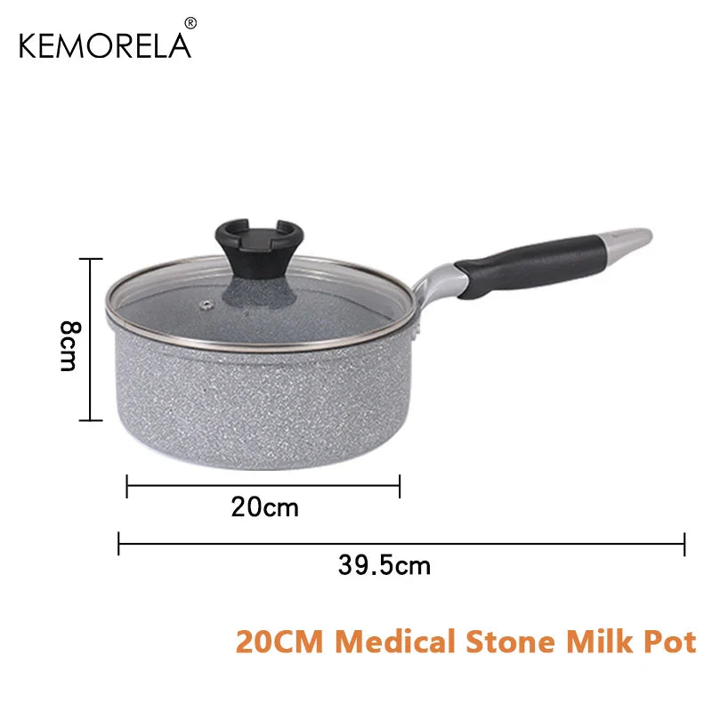 Durable Stone Frying Pan – 20/24/26/28cm Non-Stick Skillet for Pancakes, Eggs & Induction Cooking