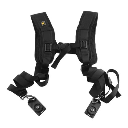 K Double Shoulder Camera Strap – Quick Release Belt Harness for DSLR Cameras & Camcorders, Compatible with Canon Nikon Sony