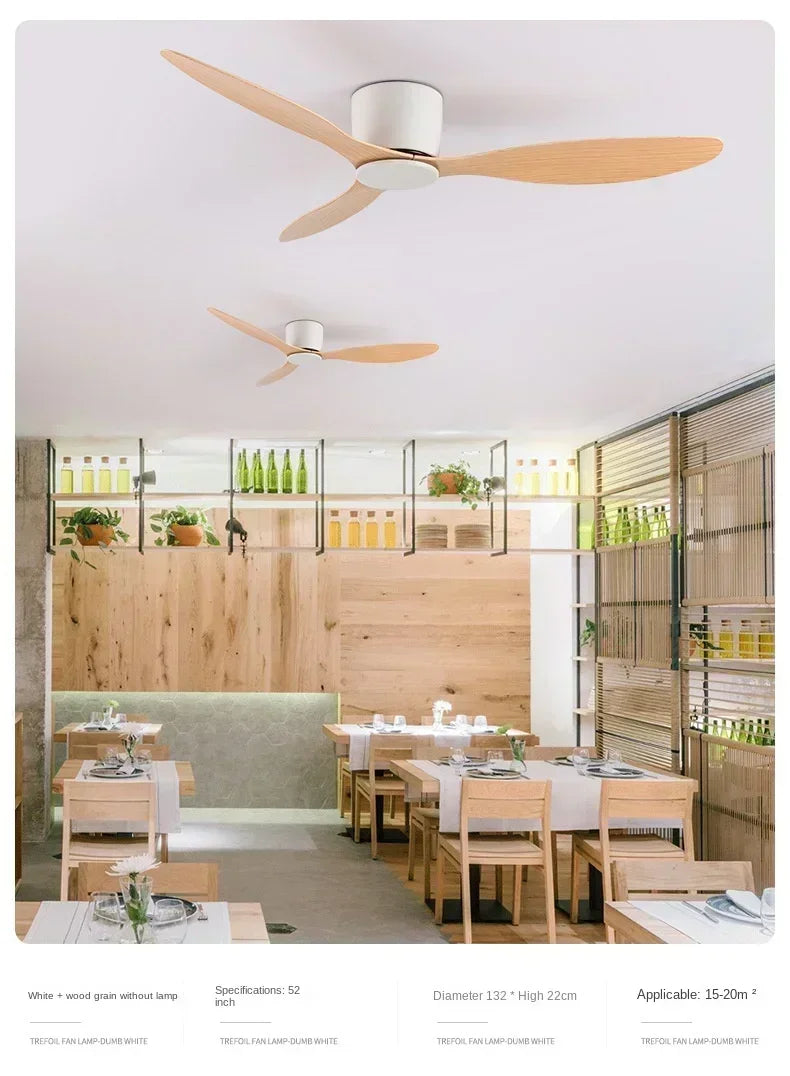 LED Ceiling Mounted Fan Light - Nordic Style Decorative Ceiling Fan for Living Room, Restaurant, and Minimalist Household Use