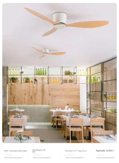 LED Ceiling Mounted Fan Light - Nordic Style Decorative Ceiling Fan for Living Room, Restaurant, and Minimalist Household Use