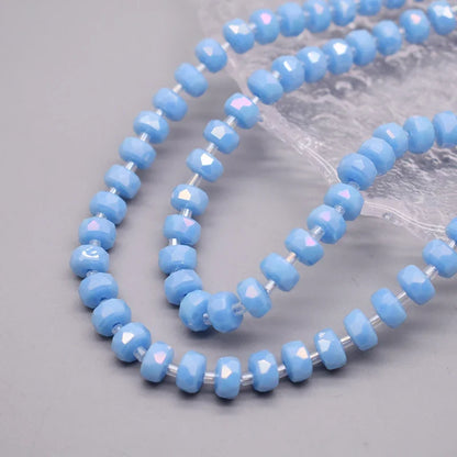 8mm Crystal Glass Beads Set - 30PCS Color Wheel Faceted Round Loose Beads for DIY Jewelry Making & Bracelets