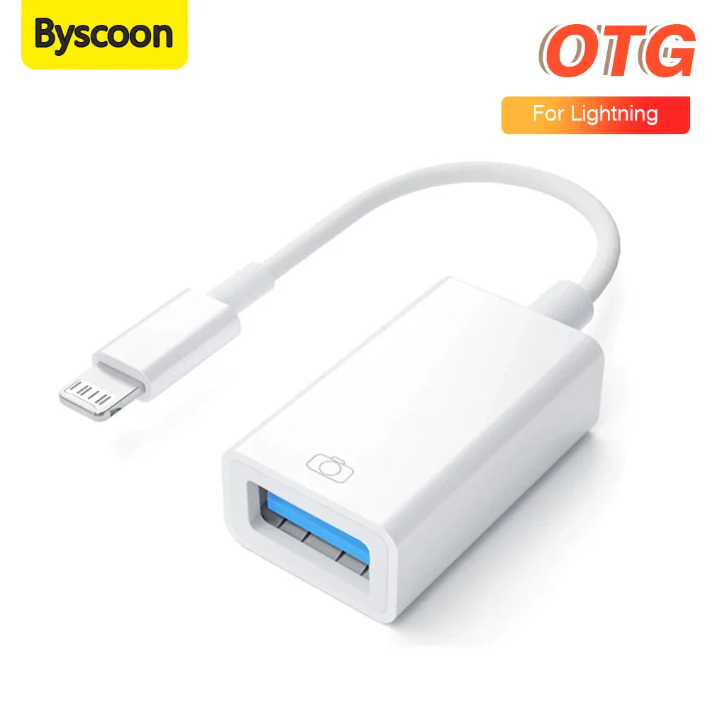 8-Pin to USB 3.0 OTG Adapter Cable – For iPhone 14/13/12/11/XR/XS/8/7 & iPad iOS 13+, Supports Mouse, Camera & Card Reader