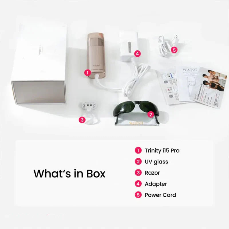 Trinity i15 Pro Sapphire Ice Cooling IPL Laser Hair Removal Device – 27J 999,999 Flash Home Epilator with 0.15s Flash, Dual Light & Pulse Technology, LED Display Skin Care Tool