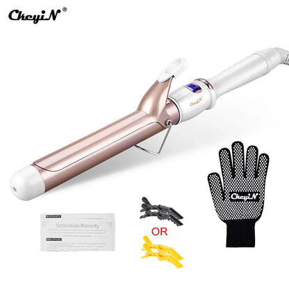 CkeyiN 32mm/38mm Electric Hair Curler – Professional Ceramic Curling Iron with Adjustable Temperature for Women
