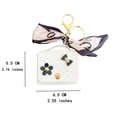 25cm Leather Earphone Storage Bag - Mini Keychain Pendant Bluetooth Headset Case Cover