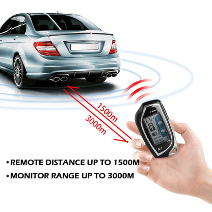 SPY Two-Way LCD Car Alarm System – Remote Smart Engine Start & Keyless Entry Security System for Vehicles