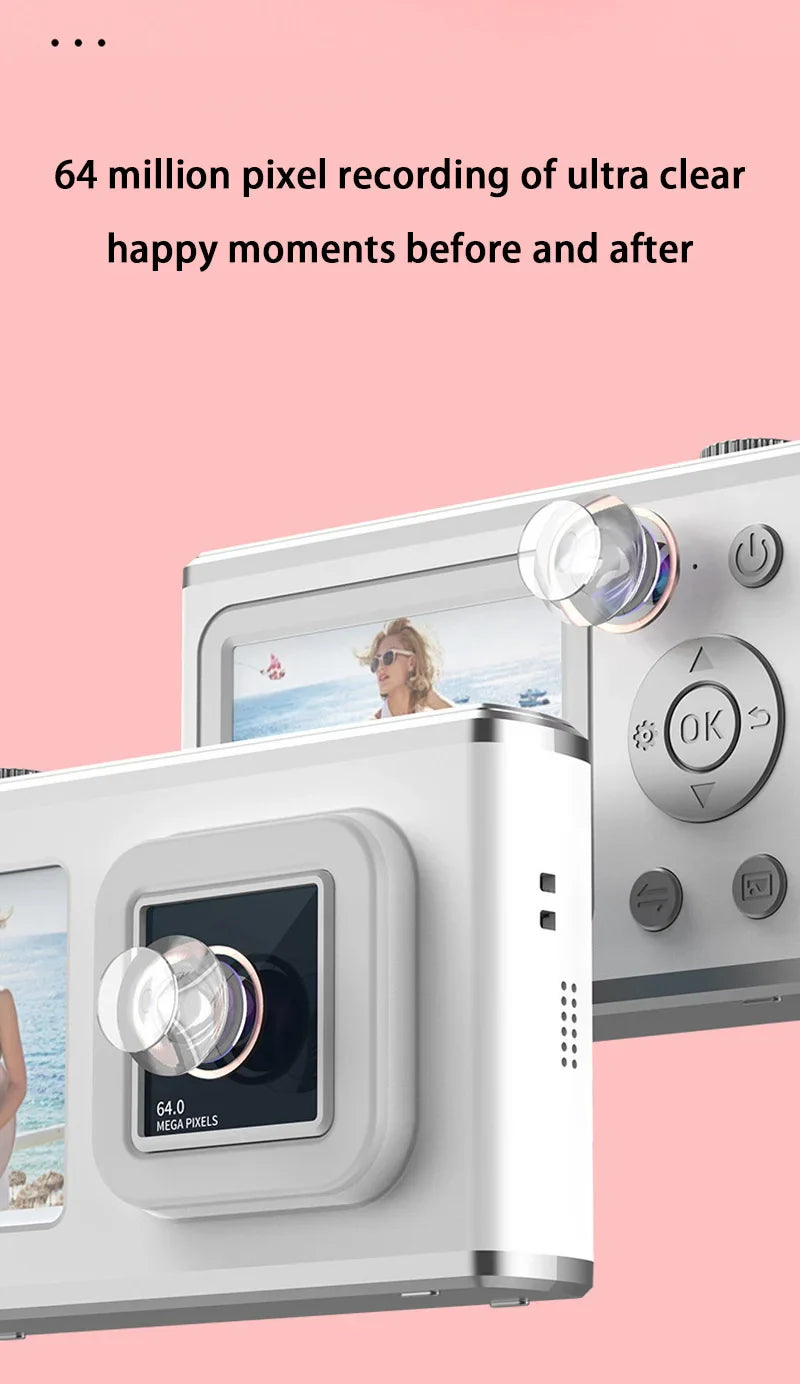 Xiaomi 64MP Digital Camera – HD Dual Lens with Zoom, Auto Focus, Smart Fill Light, Perfect for All Ages