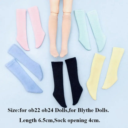 Fashion Handmade OB22/24 Doll Cotton Stockings – Long Socks & Leggings for Blythe Doll DIY Clothes Accessories
