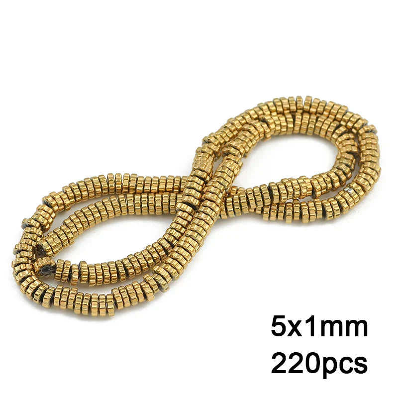 3A+ Retention Color Hematite Beads – Star & Heart Shapes, Gold-Plated Natural Stones for DIY Jewelry & Bracelets