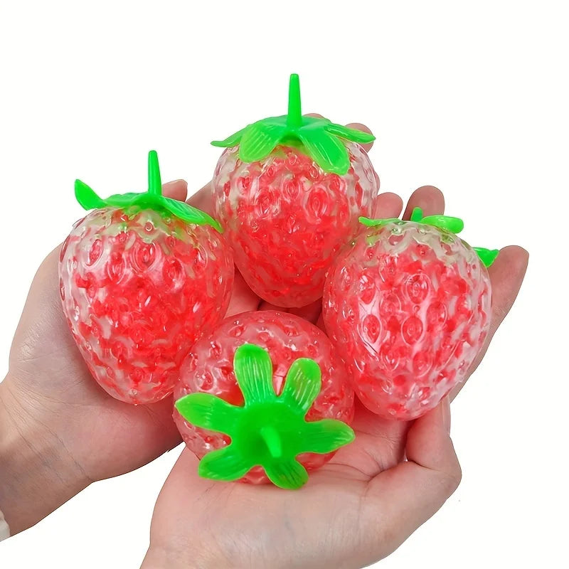 Strawberry Squishy Stress Ball – Sensory Fidget Toy for Kids & Adults, Anxiety Relief Squeeze Dough Ball