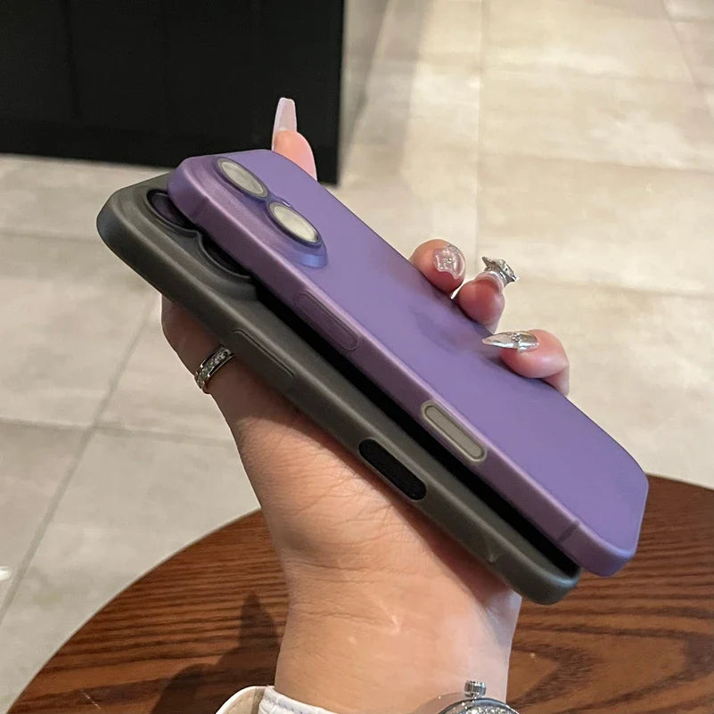 Ultra-Thin Slim Matte Frosted iPhone Case with Camera Protector — Fits iPhone 17/16/16 Plus/15/14/13/12/11 & Pro Max