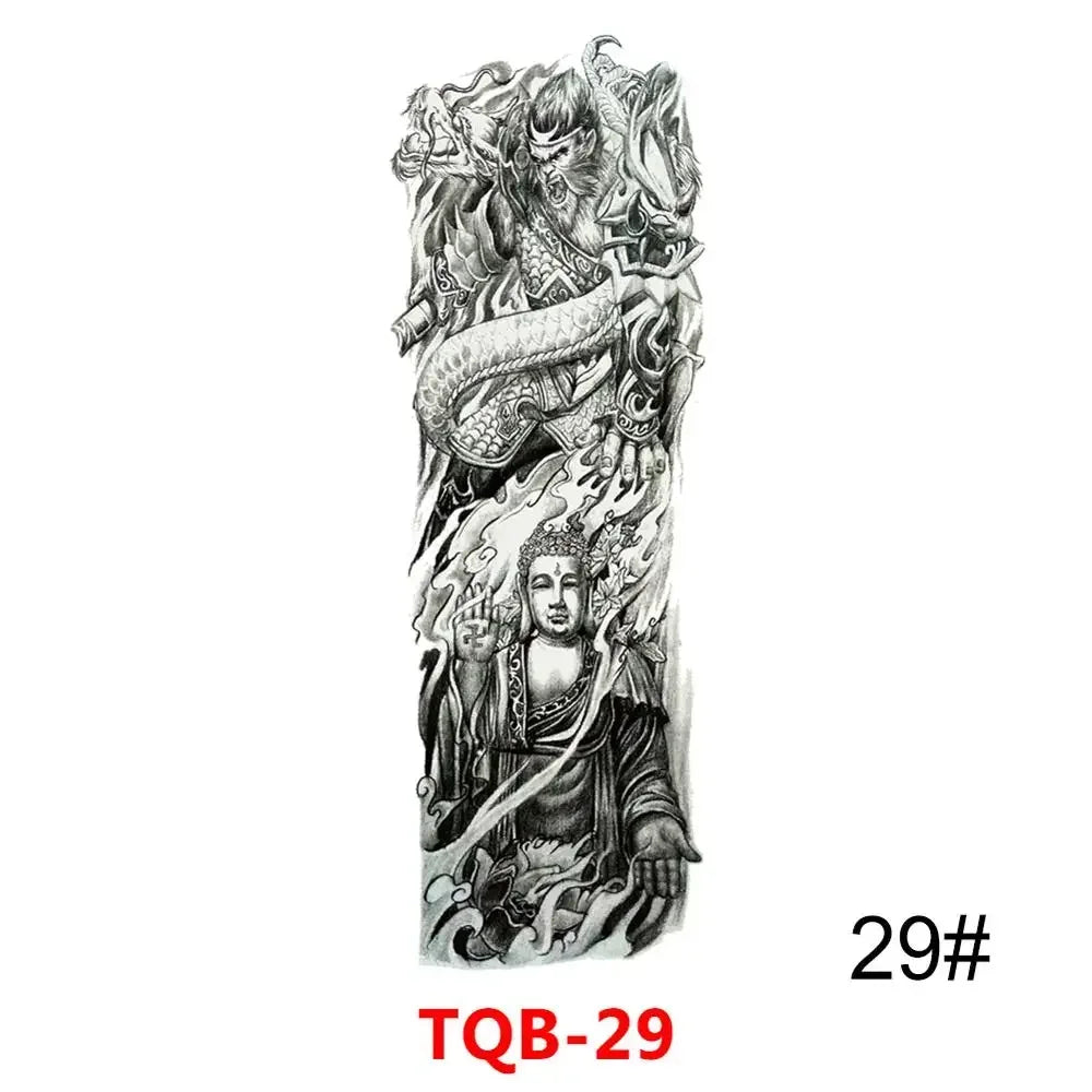 16 Designs Full Arm Temporary Tattoo Sleeves - Waterproof Body Art Stickers for Men & Women Fashion Style