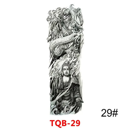 16 Designs Full Arm Temporary Tattoo Sleeves - Waterproof Body Art Stickers for Men & Women Fashion Style