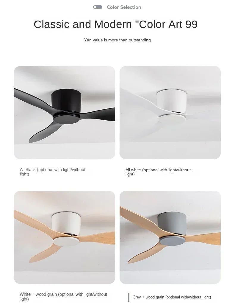 LED Ceiling Mounted Fan Light - Nordic Style Decorative Ceiling Fan for Living Room, Restaurant, and Minimalist Household Use