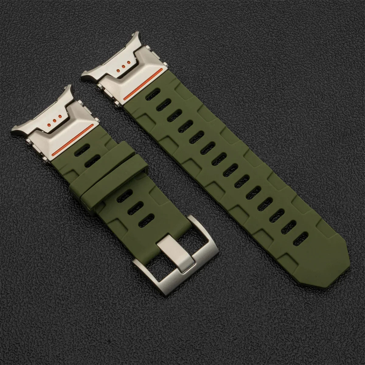 Soft Silicone Luxury Sport Strap for Samsung Galaxy Watch Ultra 47mm — No-Gap Curved End Band for Men