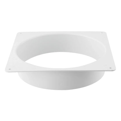 White Air Vent Duct Connector Flange – Straight Square Bottom Pipe for Easy Ventilation Duct Installation