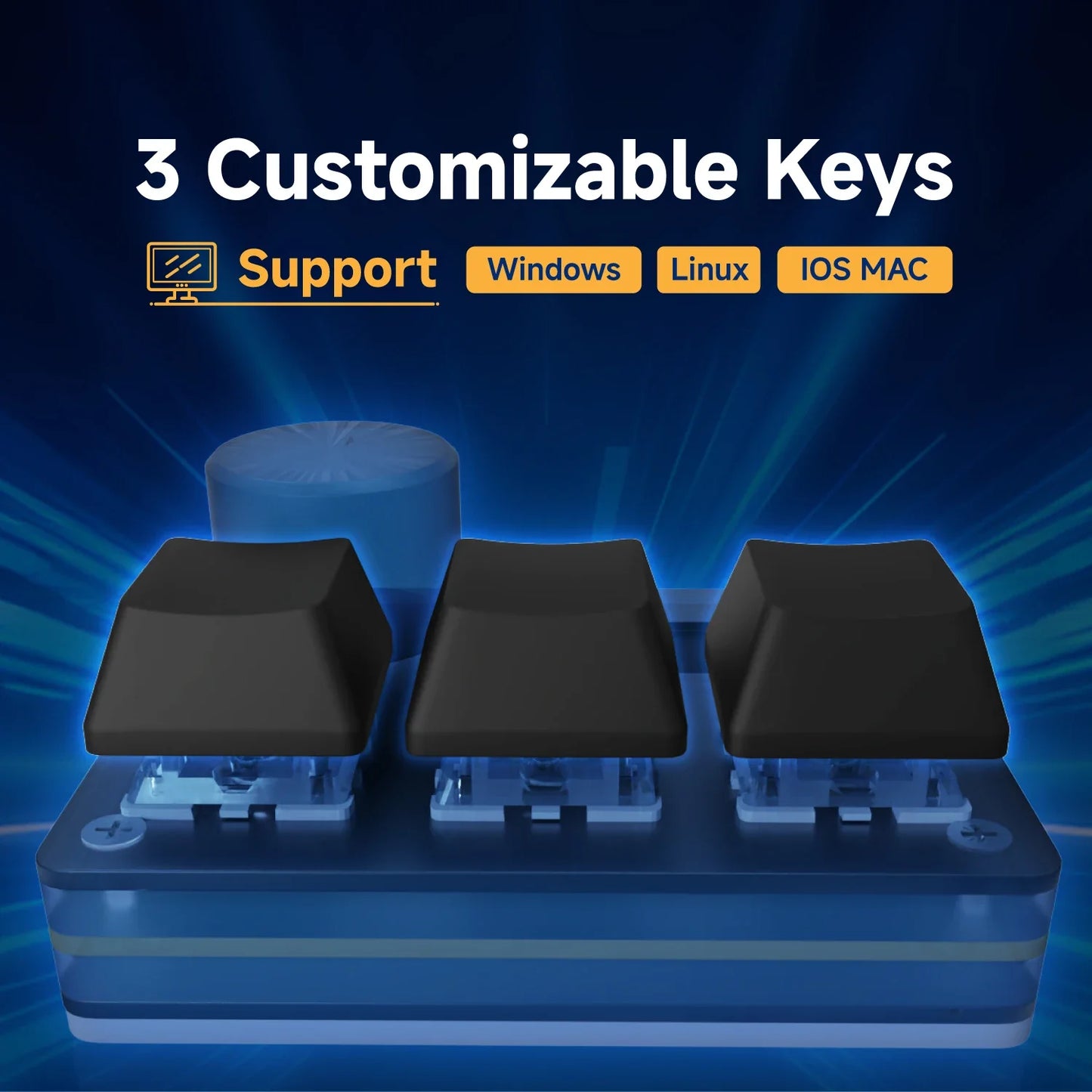 SayoDevice O3C Rapid Trigger Gaming Keyboard with Knob & Screen – Hall Effect Magnetic Switch Macropad for OSU & Shortcuts