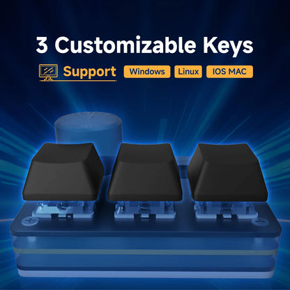 SayoDevice O3C Rapid Trigger Gaming Keyboard with Knob & Screen – Hall Effect Magnetic Switch Macropad for OSU & Shortcuts