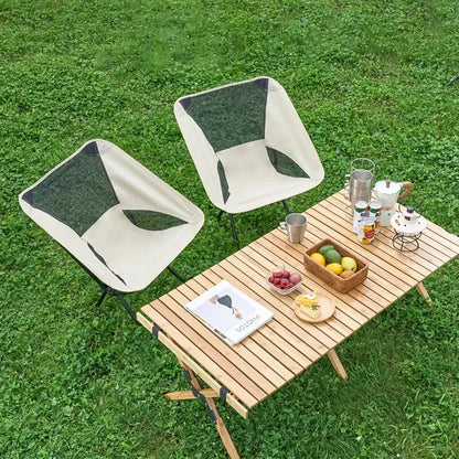 Outdoor Camping Portable Folding Moon Chair – Leisure Fishing & Beach Chair, Thick Steel Pipe, 100KG Capacity