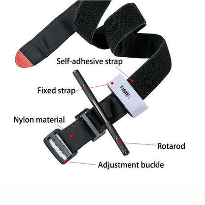 Military Tactical First Aid Rotary Pressure CAT Aluminum Rod Tourniquet - Essential Hiking, Camping, Survival Gear for Molle Rescue