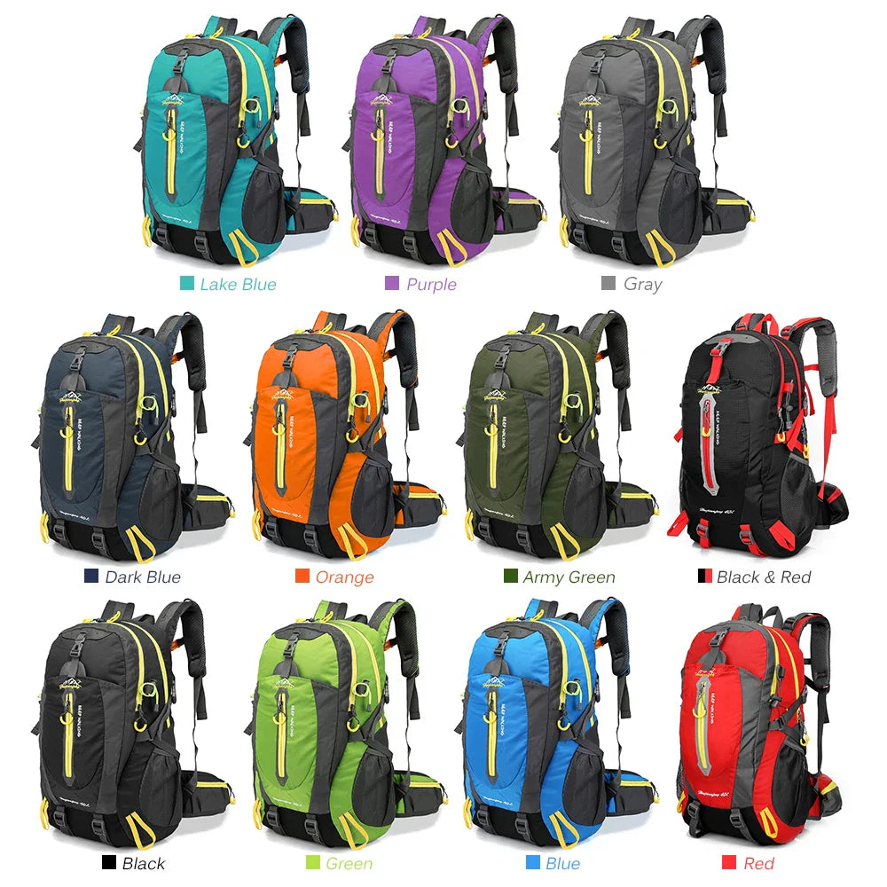 40L Water-Resistant Travel Backpack — Camping, Hiking, Trekking & Climbing Daypack with Laptop Compartment for Men & Women
