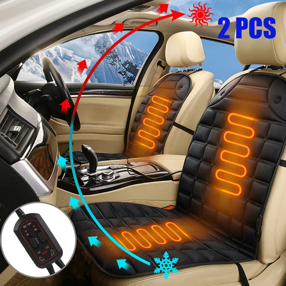 12V Electric Heated Car & Home Seat Cushion — Universal Warm Winter Cushion Cover