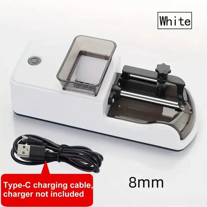 6.5/8mm Electric Cigarette Rolling Machine Type-C Automatic Tobacco Injector Maker – Portable Grass Cigarette Rolling Device Smoking Accessory