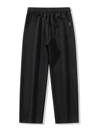 Men’s Wide Leg Cotton Sweatpants – Straight Fit Drawstring Casual Sports Track Pants, Big Size up to 8XL