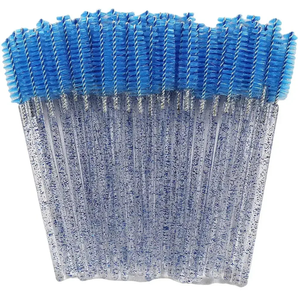50-Pack Disposable Crystal Eyelash Brush Combs – Professional Eyelash Extension Mascara Wands for Makeup and Beauty Tools