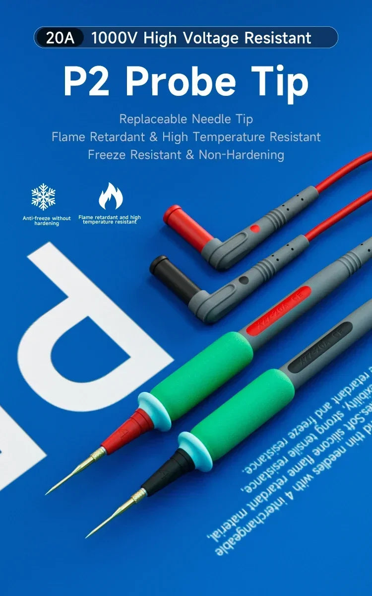XZZ XINZHIZAO P2 Extra Sharp Multimeter Probe – 1000V 20A Super Conductive Replaceable Probe Tip Pen