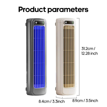 KINSCOTER Portable Air Conditioner Fan – 2000mAh Quiet Desktop Tower Fan, Wall-Mountable Non-Drilling Circulating Fan with 3 Adjustable Speeds