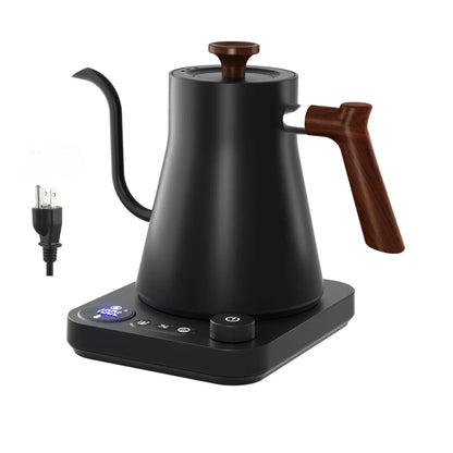 Electric Gooseneck Kettle 900ml — Smart Hand Brew Coffee Pot with Temperature Control & Rapid Heating, 110V/220V