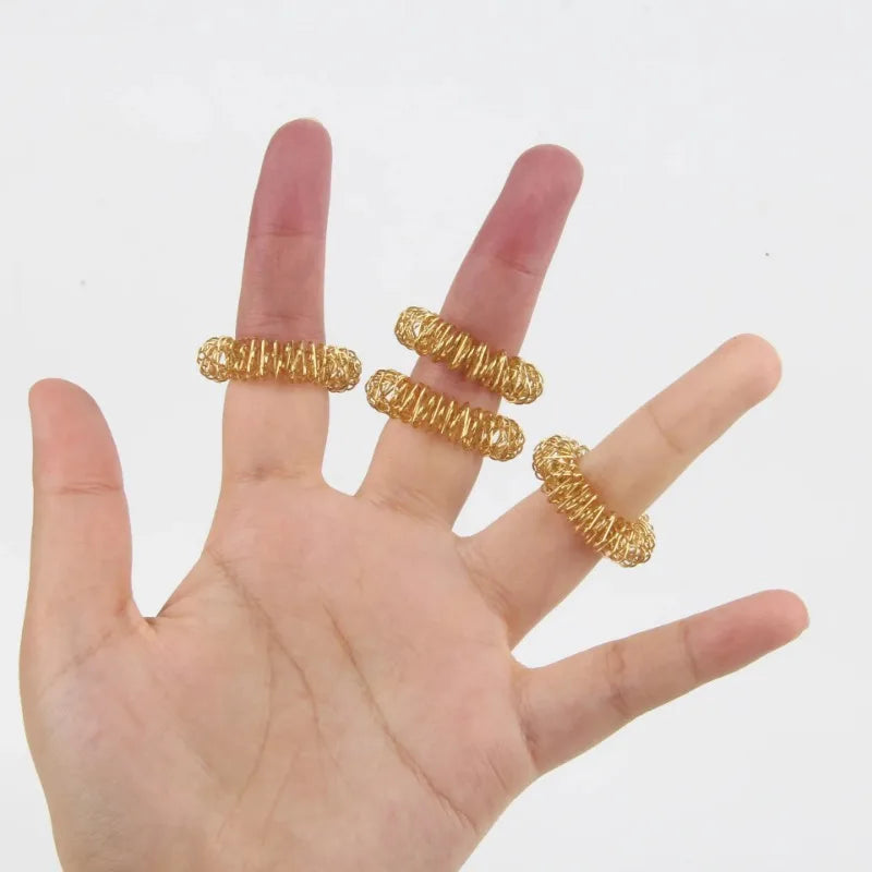 5–15pcs Spiky Acupressure Finger Rings – Sensory Stress Relief Massager Fidget Toys for Teens & Adults