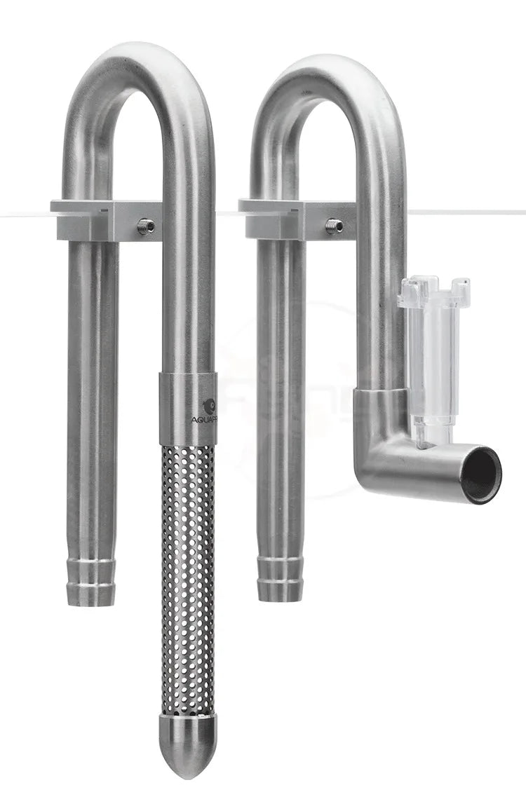 AQUAPRO Mini Stainless Steel Skimmer – Inlet & Outlet Pipes for Aquarium Fish Tanks, Filtro Accessories