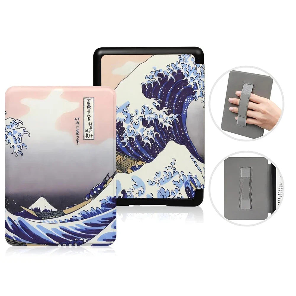 SA568B Leather Case for Kindle Paperwhite 12th Gen 2024 Signature Edition – 7-Inch Cover with Hand Strap & Auto Sleep